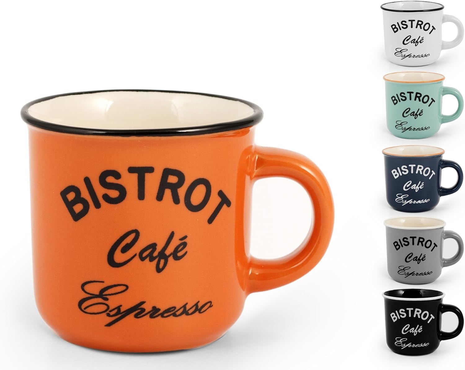 Home Grès 6 tasses à café en stoneware bistrot sans plaque cc120