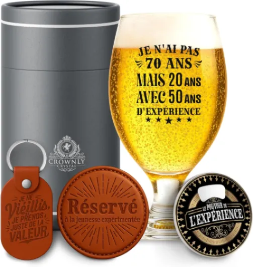 Cadeau Homme 70 Ans Verre À Biere Cadeau Personnalisé Cadeaux Homme Tonton Decoration Anniversaire 70 Ans