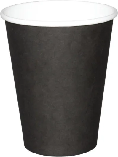 Fiesta Recyclable Gobelets boissons chaudes paroi simple Fiesta Recyclable noirs 230ml (lot de 50), Noir, 90(H) x 83(Ø) mm, Papier carton, GF041 50 Unité (Lot de 1)