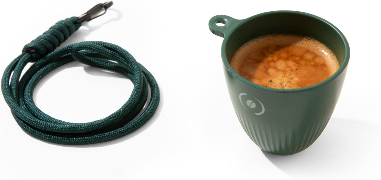 Tasse à expresso portable, fabriquée au sol à café avec cordon détachable de 48 cm, parfaite pour les nanos (90 ml)