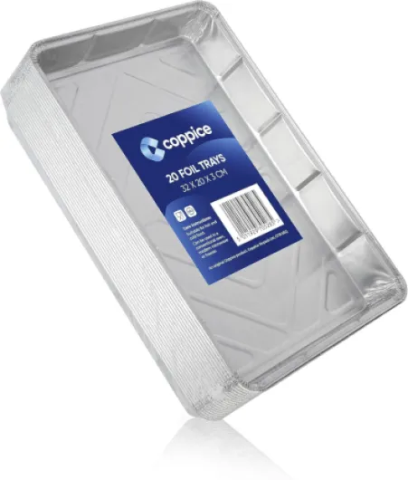 Barquettes Aluminium 32x20x3cm - Lot de 20 - Barquettes Jetables pour Cuisson, BBQ, Congélation, Four, Micro-ondes & Friteuse à air - Aluminium Alimentaire Recyclable et Réutilisable 20 Trays