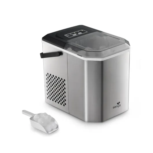 Machine à Glaçons, 2 Tailles de Glaçons, Jusqu'à 12kg en 24h, Réservoir 1,3L - Écran LED - Détection Infrarouge - Acier Inoxydable