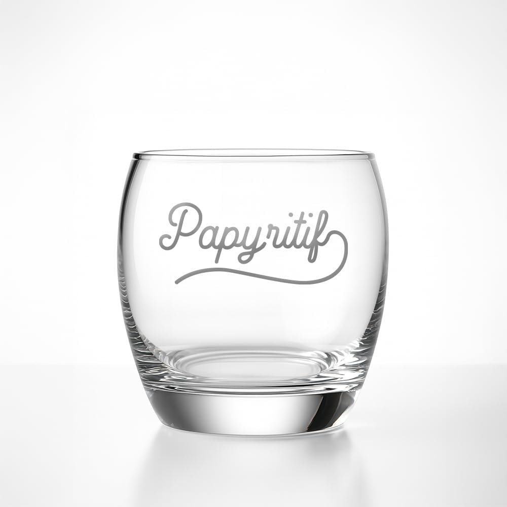 Verre à Whisky Papy-ritif, Transparent, Verre Gravé, 31 cl, Personnalisable, Fabriqué en Europe, Pour Apéritif et Digestif
