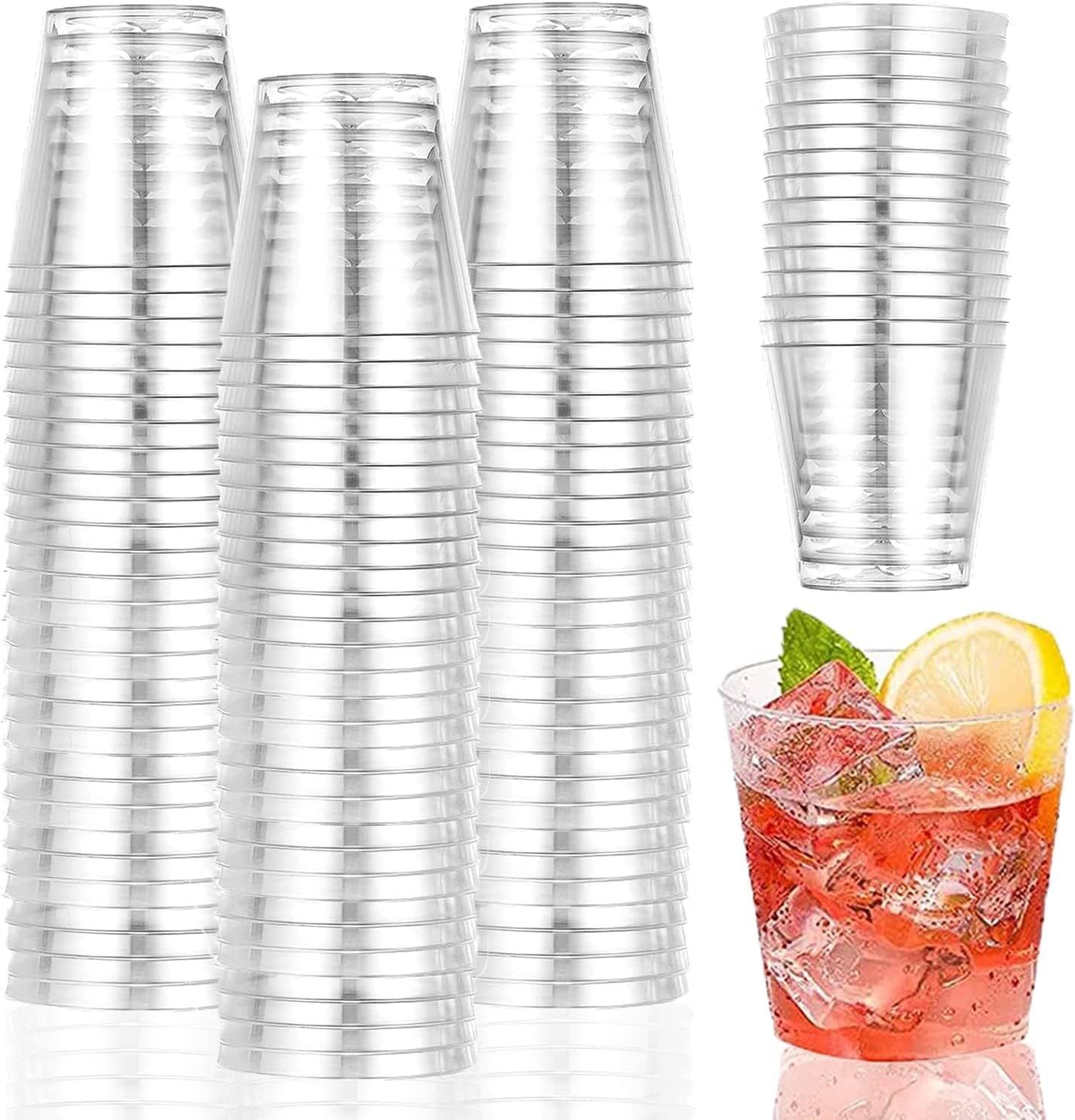 Lot de 200 Verres à Shot en Plastique 50ml, Gobelets Transparents, Verrines pour Apéro, Mini Verres pour Mojito, Cocktail, Martini, Soda, Dessert 200PCS-50ML