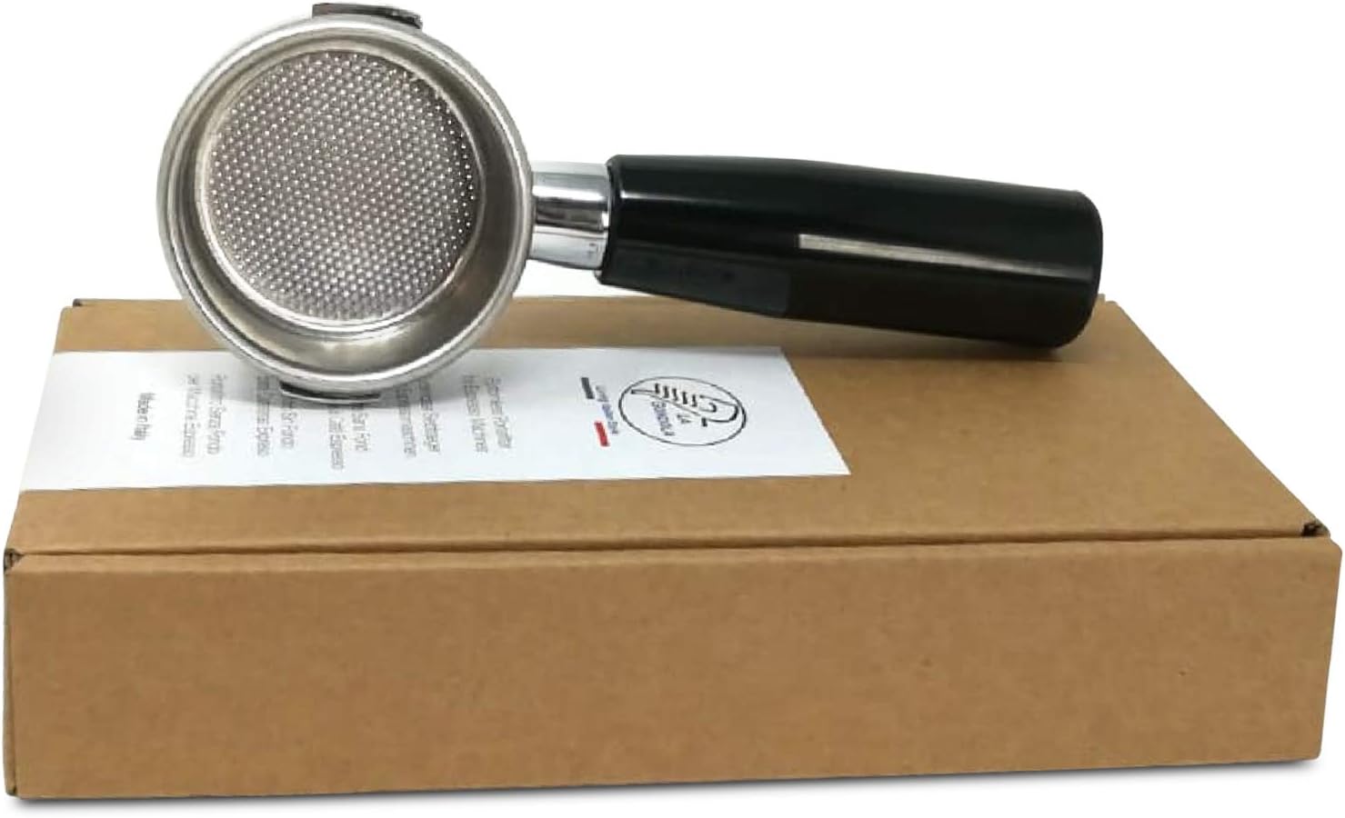 Porte-Filtre Sans Fond pour Machine à Café Espresso Europiccola Professional Stradivari La Pavoni Avec Panier Filtre 2 Tasses Inclus Fabriqué en Italie Manche Ergonomique - Ressort Retenue