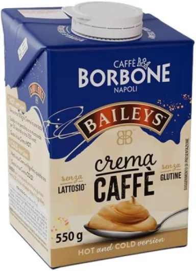 Crème Café au Baileys - 1 Brique de 550g - Crème à base de Lait avec du Café soluble délactosé, avec du Baileys - Sans Lactose et Sans Gluten