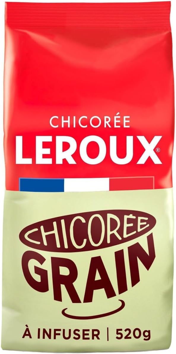 LEROUX – Chicorée en Grains Torréfiée pour Infusion Aromatique, Goût Intense et Authentique (520 g) - lot de 4 - Vendu par Lot