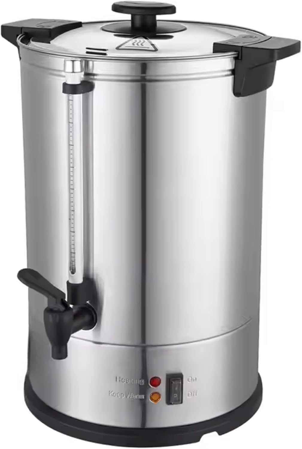 Percolateur à Café Inox Double Paroi 15L – 1500W – Machine Professionnelle 100 Tasses – Chauffe et Maintien au Chaud – Robinet Anti-Goutte – Température 90-92°C – Jauge de Niveau – Panier Café Inox