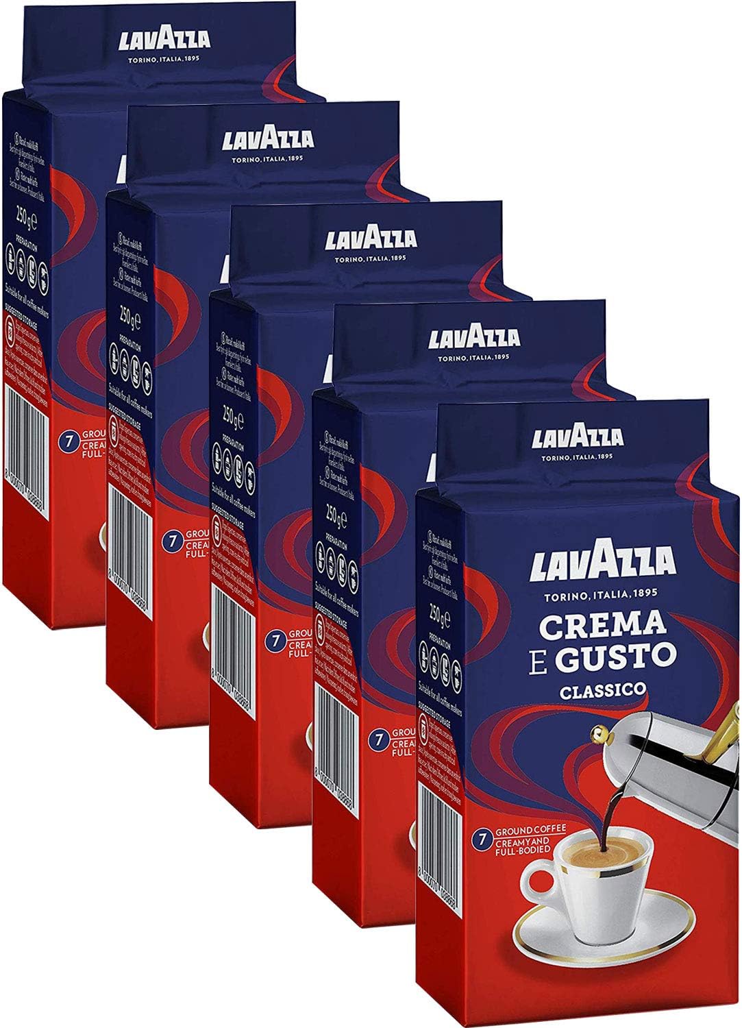 Lavazza Crema e Gusto, Café Moulu, 5x 250g