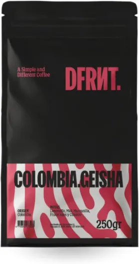 DFRNT - Geisha Brew 250 g – Café en Grains 100% Arabica – 85 Points SCA – Café de Spécialité de Colombie – Notes Florales et Fruitées – Idéal pour Filtre – Torréfaction Récente en Espagne Geisha Brew 250 g (Lot de 1)
