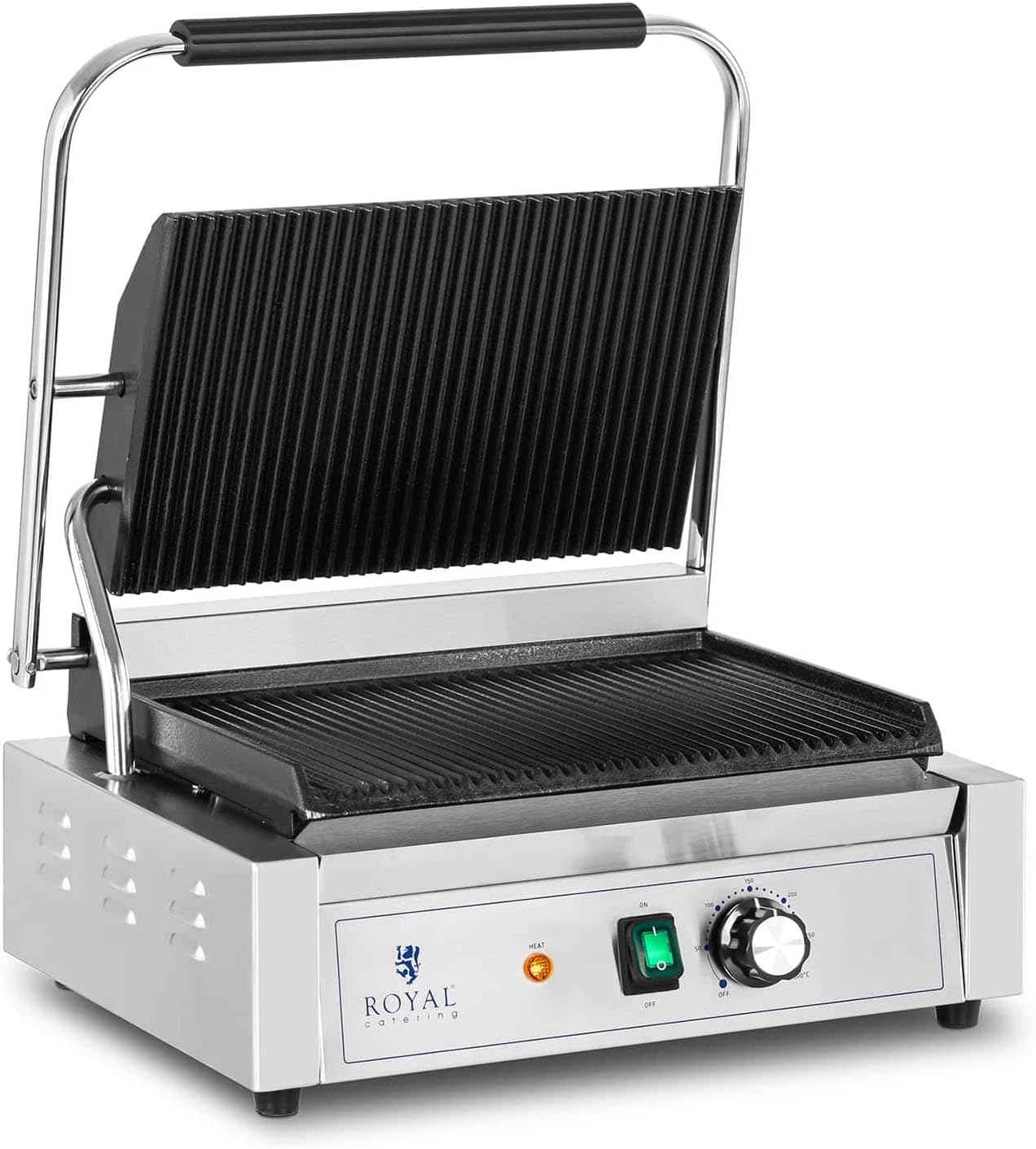 RCPKG-2200-R Machine À Panini Grill Appareil Toaster Croque-Monsieur Professionnel Professionnelle (2 200, 33 x 22 cm, 50-300 °C)