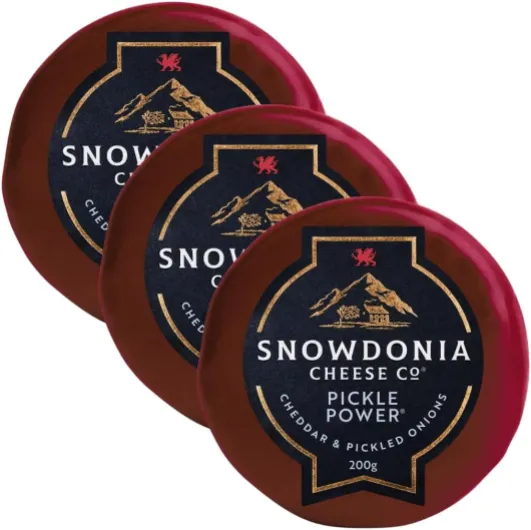 3 x Cheddar Snowdonia Cheese Company Pickles Power 200g