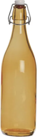 Happy Color Bouteille Lisse 1 l, Verre, Orange, 8 X 8 X 30 cm