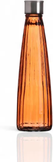 Bouteilles en verre colorées, 750 ml, Vintage, hermétique, pour jus, boissons, eau (6 couleurs pastel au choix) (Orange linéaire) Orange-linéaire