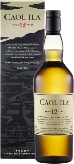 Caol Ila 12 Ans, Whisky Single Malt, 70cl Sous Étui Fruit sec, Herbacé, Charbonneux, Tourbé, Agrumes 700