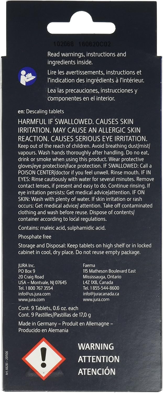 Jura Electrical Appliances Distribution 66281 Tablette de décalcification, paquet de 9 1 unité (Lot de 9)