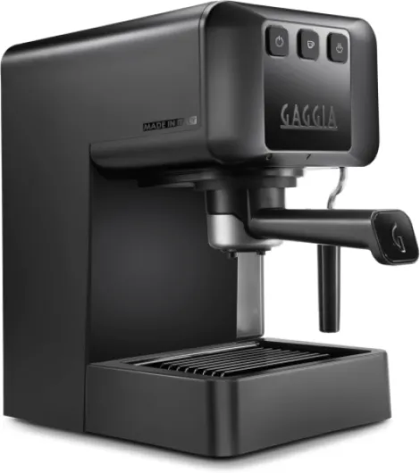 GAGGIA EG2109 BLACK Machine manuelle à café expresso, café moulu ou gaufres, 100% conçue et fabriquée en Italie, système POD pour expressi crémeux avec dosettes, pré-perfusion automatique, 15 bar