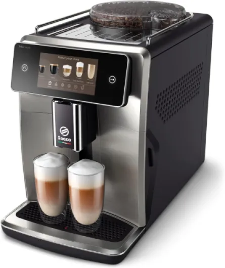 Saeco Expresso broyeur Xelsis Deluxe - 22 Boissons, Connexion Wi-Fi, Écran Tactile Intuitif de 5", 8 Profils Utilisateur, Broyeur en Céramique, Machine à café à grain façade métallique (SM8785/00) 5" Ecran Tactile