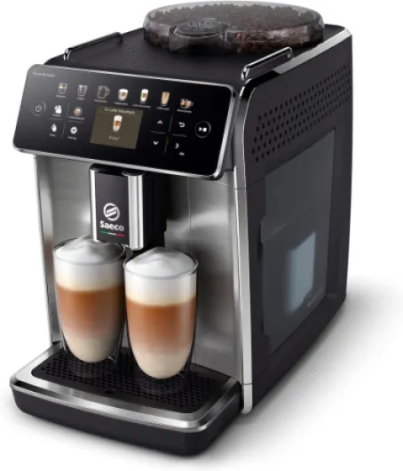 Saeco Expresso broyeur GranAroma - 16 Boissons, Écran Couleur Intuitif de 2.4", 4 Profils Utilisateur, Broyeur en Céramique, Machine à café à grain Métal gris (SM6585/00) 16 Boissons Acier Inoxydable
