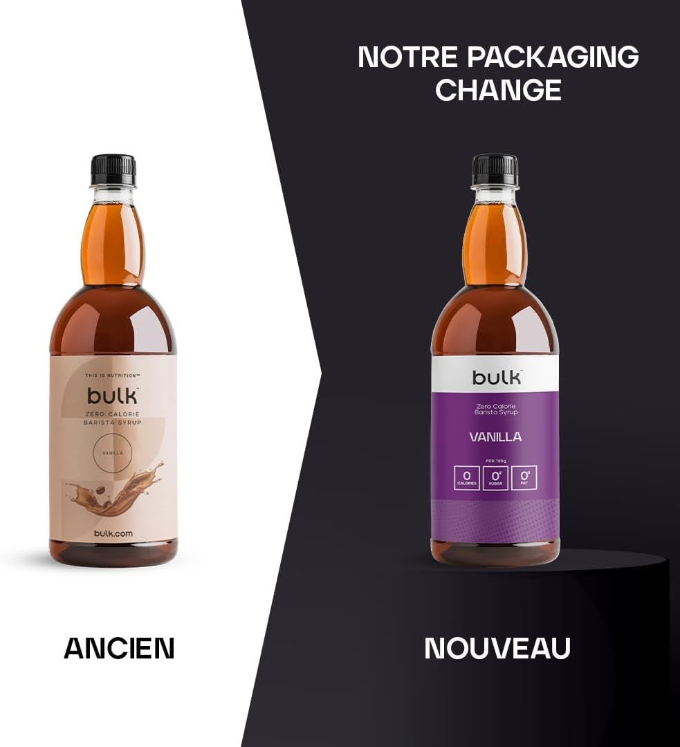 Sirop Barista Zéro Calorie, Vanille, 1 Litre, Parfait pour les shakes protéinés, Café, Thé, Desserts, Faible teneur en matières grasses, Faible calories, l'emballage peut varier Vanille 1 l (Lot de 1)