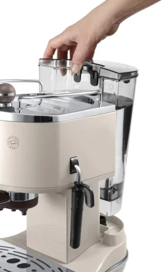 De'Longhi Vintage Icona Traditionnelle Barista Pompe Espresso Machine, Cafetière et Cappuccino, ECOV311BG, 1.4L, Crème Unique