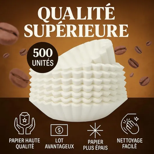 Antson Direct Filtres en Papier pour Café – Accessoire Pour Machines à Café à Usage Commercial – Filtre Café 18,8 x 18,4 x 18,4 cm