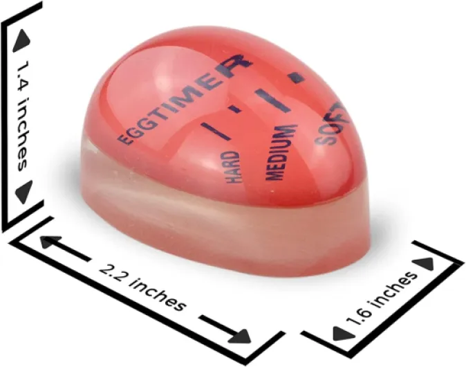 3 Pièces Oeuf Minuteur Couleur Changeante (Doux, Moyen, Dur) - Réutilisable pour la Cuisson des Œufs en Fonction du Changement de Couleur Rouge