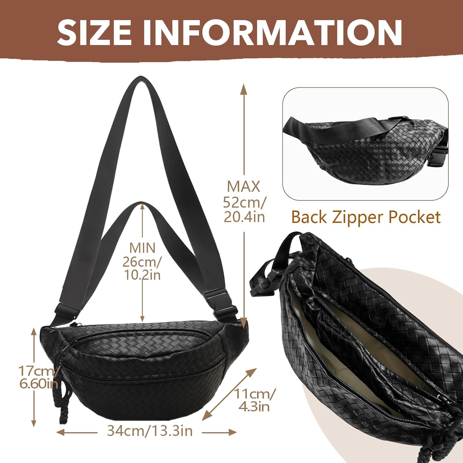 Sac à Bandoulière en Cuir Pu Sac à Croissant pour Femmes Sac a Main Femme avec Sangle Réglable PU Sac BandoulièRe Croissant de Lune Crème