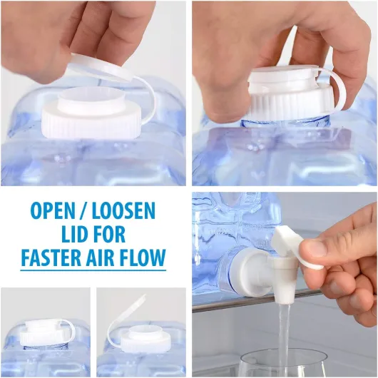 Réservoir d’eau en plastique PETG avec robinet, poignée - Pour le bureau, le camping, les jus de fruits, les cocktails - Boire De l'eau en Portable Bidon Extérieur Distributeur d'eau 5.5L