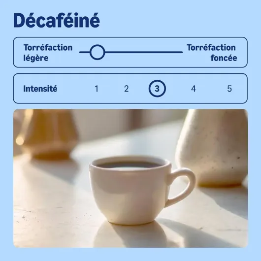 Café en grains décaféiné, torréfaction légère, 2kg, 2 lot de 1kg - Certifié Rainforest Alliance Décaféiné 1 kg (Lot de 2)