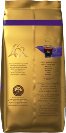 L'OR, 1Kg Café en Grains Absolu, Arabica & Robusta, Intensité 10 1 kg (Lot de 1)