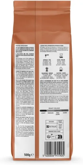 Café en grains Espresso Crema, Torréfaction légère, Certifié Rainforest Alliance, 500 g, Lot de 1 Espresso Crema 500 g (Lot de 1)