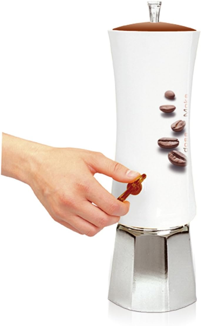 Dosa Moka Distributeur de café Motif "grains de café" Plastique Blanc/marron