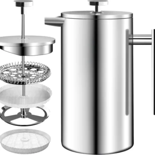 Test KICHLY Cafetière à piston : La simplicité en inox pour votre café quotidien