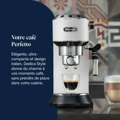 Test De'Longhi Dedica Style EC685.W : une machine compacte et efficace pour les amateurs de café
