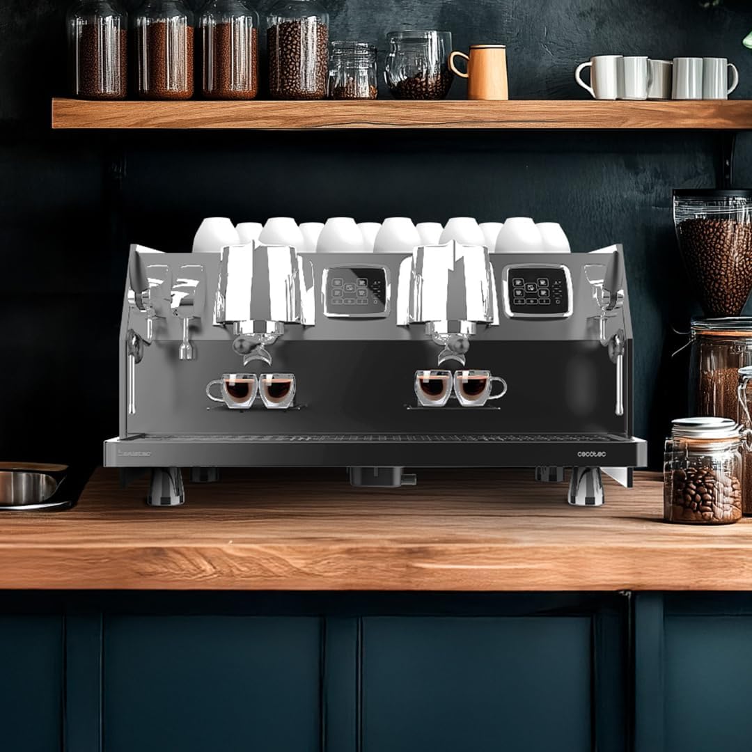 Machine a Café Expresso Professionnelle Barista Baristeo Regina - Machine À Café Professionnelle Deux Groupes, Pré-Infusion Réglable, Pompe Rotative 9 Bars, Chaudière Triple, Balance Précision