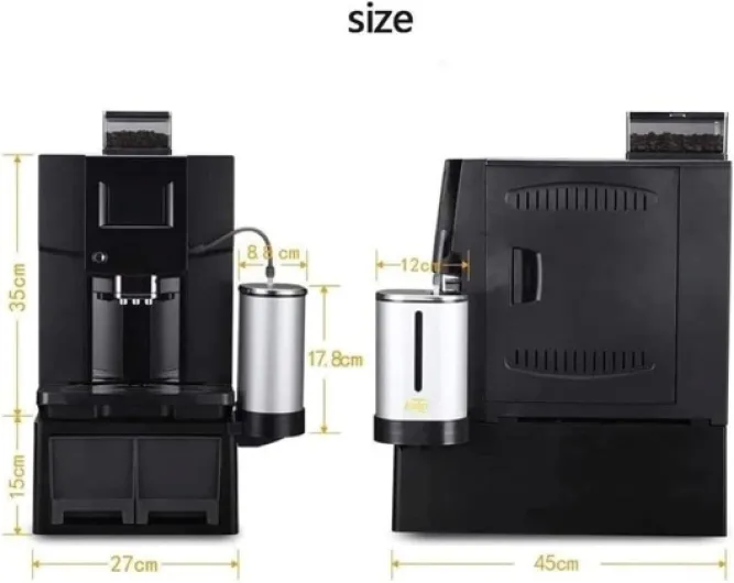 Machines à café, machines à expresso super-automatiques, combinaisons de cafetière avec système de café pour le bureau à domicile, 1300W