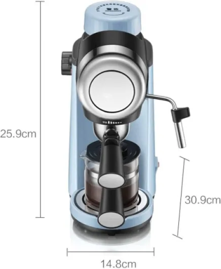 GaRcan Cafetière Machine à café Machine à café domestique semi-automatique mousse de lait pressée par pompe expresso portable (couleur: bleu ciel, taille: CN) (bleu ciel EU) Sky Blue EU