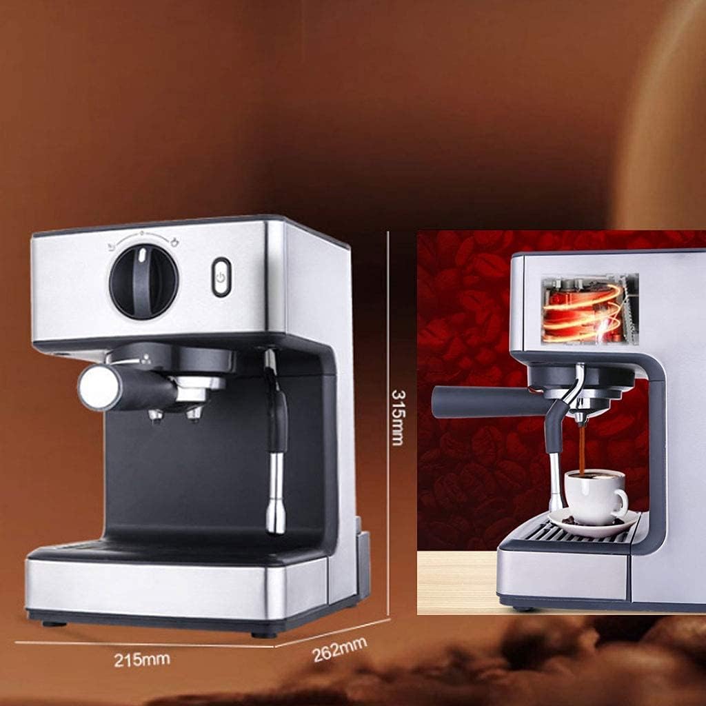 TEmkin Machine à café Italienne Semi-Automatique, Pompe à Vapeur à Pleine température, appareils de Cuisine moussants à Pression, 15 Bars, 1,6 l, en Acier Inoxydable