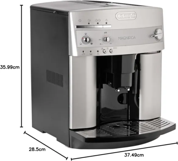 De'Longhi Magnifica, Machine a Café Grain ESAM3200S, Machine Expresso et Cappuccino, 1.8L, Argent Gris Métal