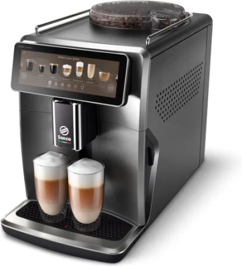 Saeco Expresso broyeur Xelsis Suprema - 22 Boissons, Connexion Wi-Fi, Écran Tactile Intuitif de 7.8", 8 Profils, Broyeur en Céramique, Machine à café à grain façade en inox titanium (SM8889/00) 7,8" Ecran Tactile