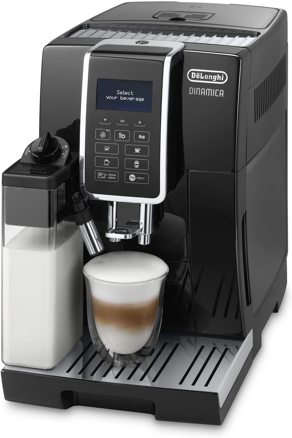 De'Longhi Dinamica Machine a Café Grain ECAM350.55.B Cappuccino et Expresso, 1.8L, Noir Noir Unique