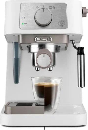 De'Longhi Machine à café manuelle Stilosa EC260.W, pression 15 bars, système cappuccino, arrêt automatique, compatible avec les tampons ESE, 2 récipients étagés, capacité 1 L, blanc Blanc.