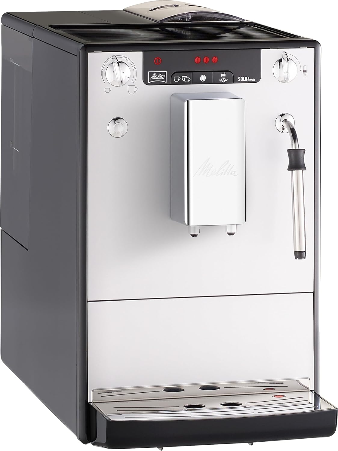 Machine à Café et Boissons Chaudes Automatique, Buse Vapeur, Caffeo Solo and Milk, Argent, 1.2 L, E953-102 Argent Machine à Café