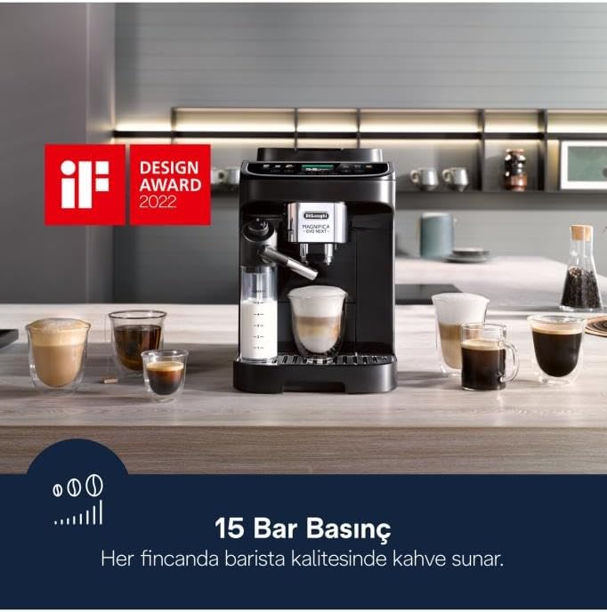 ECAM310.60.B Magnifica Evo Next Machine à café automatique, Préparation automatique, mousseur à lait intégré, design moderne