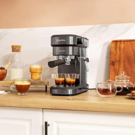 Cafelizzia Express Cafelizzia 890 Gris Espressos et Cappuccino 1350 W Système Thermoblock 20 bars Mode Auto pour 1-2 Cafés, Vaporisateur Orientable, Capacité 1,2 L Sans Manomètre Gris