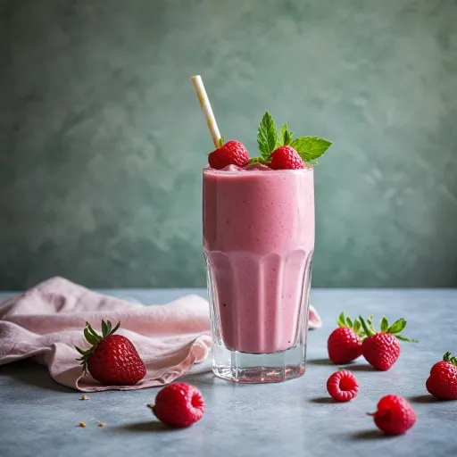 Un smoothie framboise élégant : équilibre entre boisson saine et plaisir gourmand