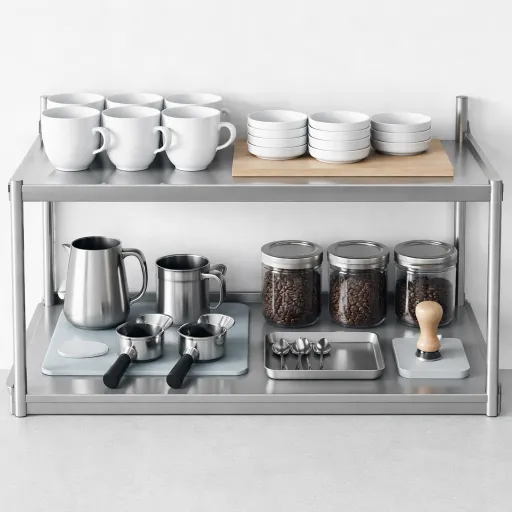 Étagère inox professionnelle : optimiser l’espace café en cuisine pour un service fluide