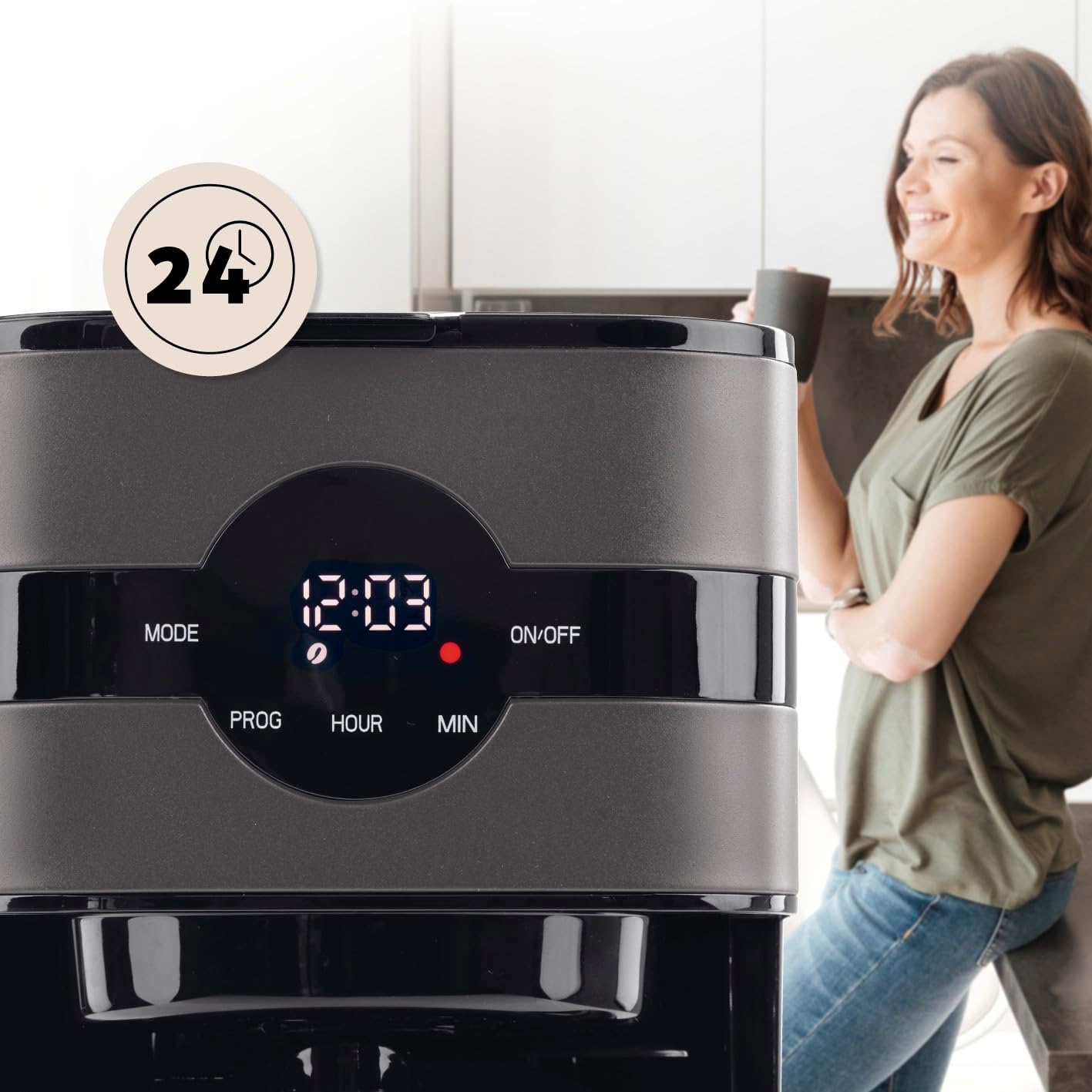 Barista Cafetière filtre Touch Iso - Cafetière avec carafe isotherme - Filtre avec écran digital & minuterie - 900W - pour 8 tasses - Verseuse 1,25 litre