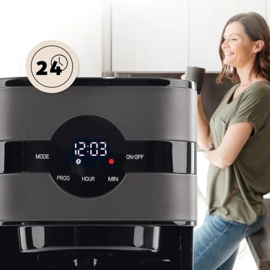 Barista Cafetière filtre Touch Iso - Cafetière avec carafe isotherme - Filtre avec écran digital & minuterie - 900W - pour 8 tasses - Verseuse 1,25 litre
